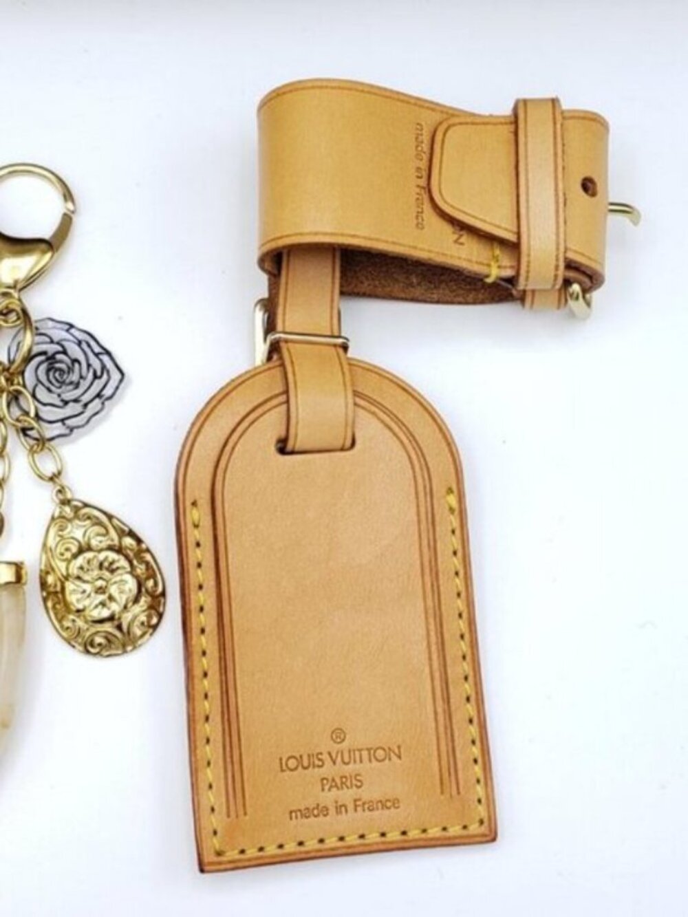 Authentic Louis Vuitton Luggage Nametag and Gold Padlock with Unbranded Keycharm - Picture 8 of 14